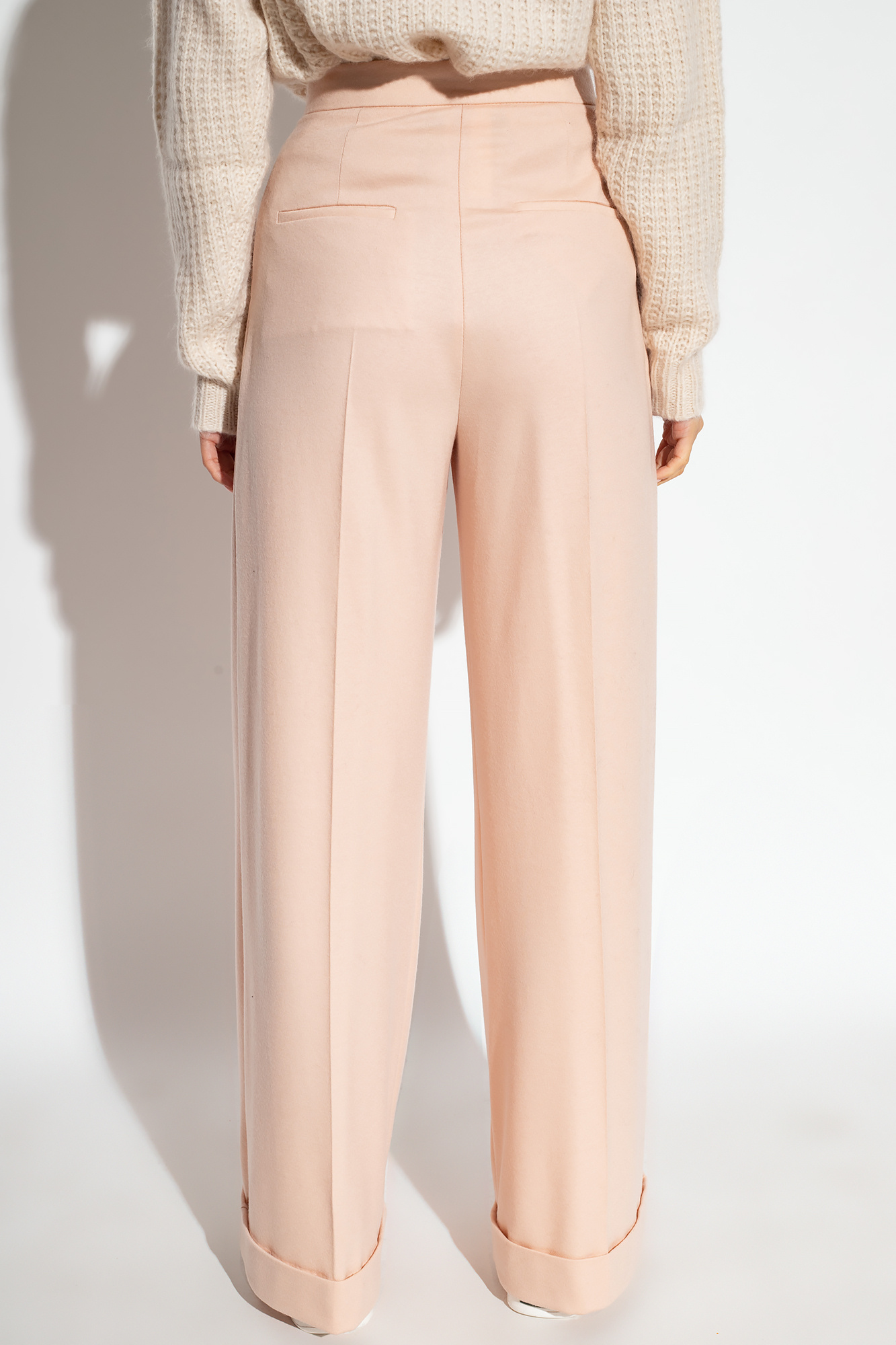 パンツ MAX MARA FERNET STRAIGHT TROUSERS IN WOOL RIGHT Straight-fit light wool trousers, black | 